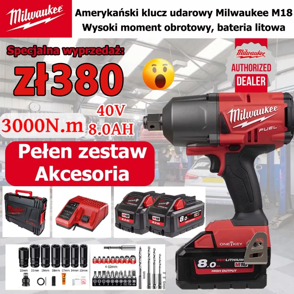 Klucz udarowy na baterię litową Milwaukee M18