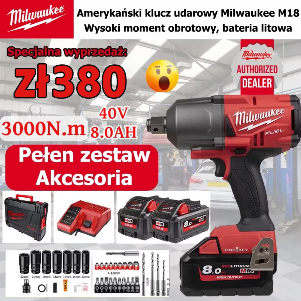 Klucz udarowy na baterię litową Milwaukee M18