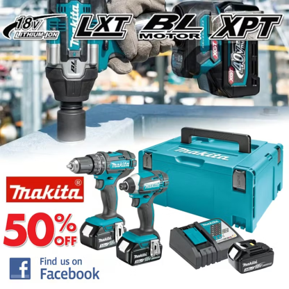 Zestaw narzędzi akumulatorowych Makita XT269M 18 V Brushless, ostatnie 100 sztuk za jedyne 370 zł!