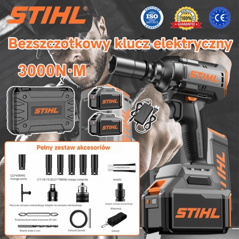 Zestaw bezszczotkowych kluczy elektrycznych Stihl o wysokim momencie obrotowym