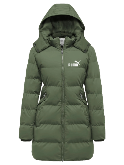 Damska elegancka wodoodporna kurtka puchowa – wiatroszczelna, ciepła pikowana kurtka z odpinanym kapturem i wieloma kieszeniami