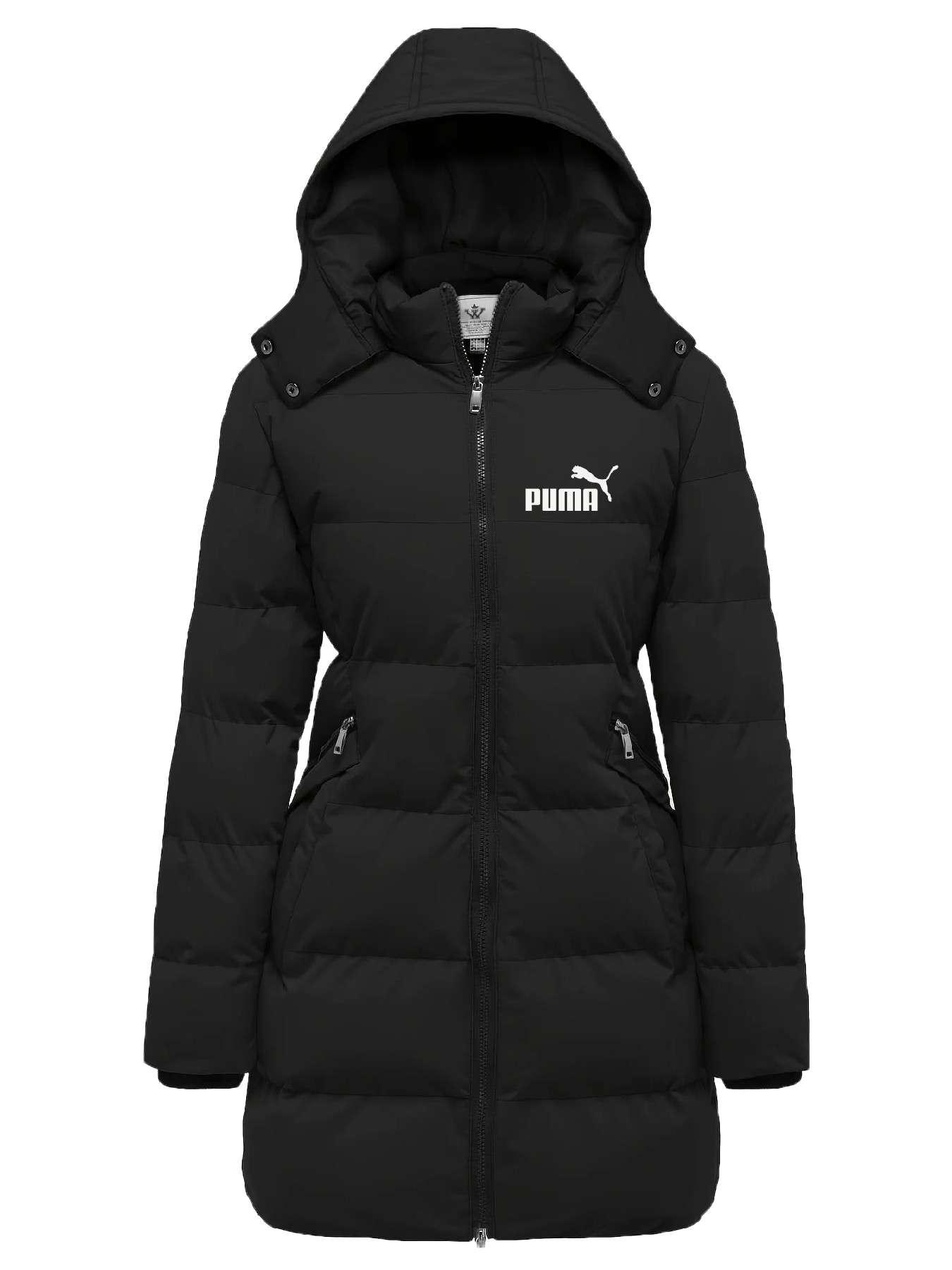 Damska elegancka wodoodporna kurtka puchowa – wiatroszczelna, ciepła pikowana kurtka z odpinanym kapturem i wieloma kieszeniami