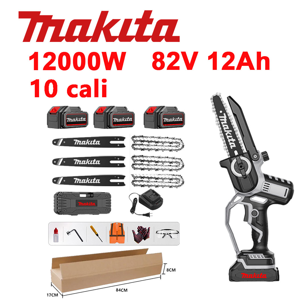 Kombinacja podkaszarki Makita 15000W i piły łańcuchowej 15000W z silnikiem bezszczotkowym i akumulatorem litowo-jonowym