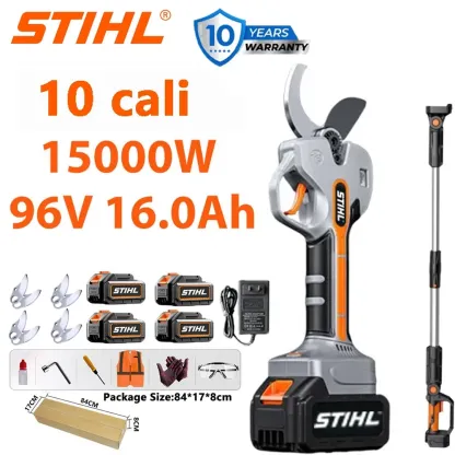 Bezszczotkowe akumulatorowe nożyce do przycinania STIHL (15 000 W) z długim uchwytem i ukrytym ostrzem ogrodowym