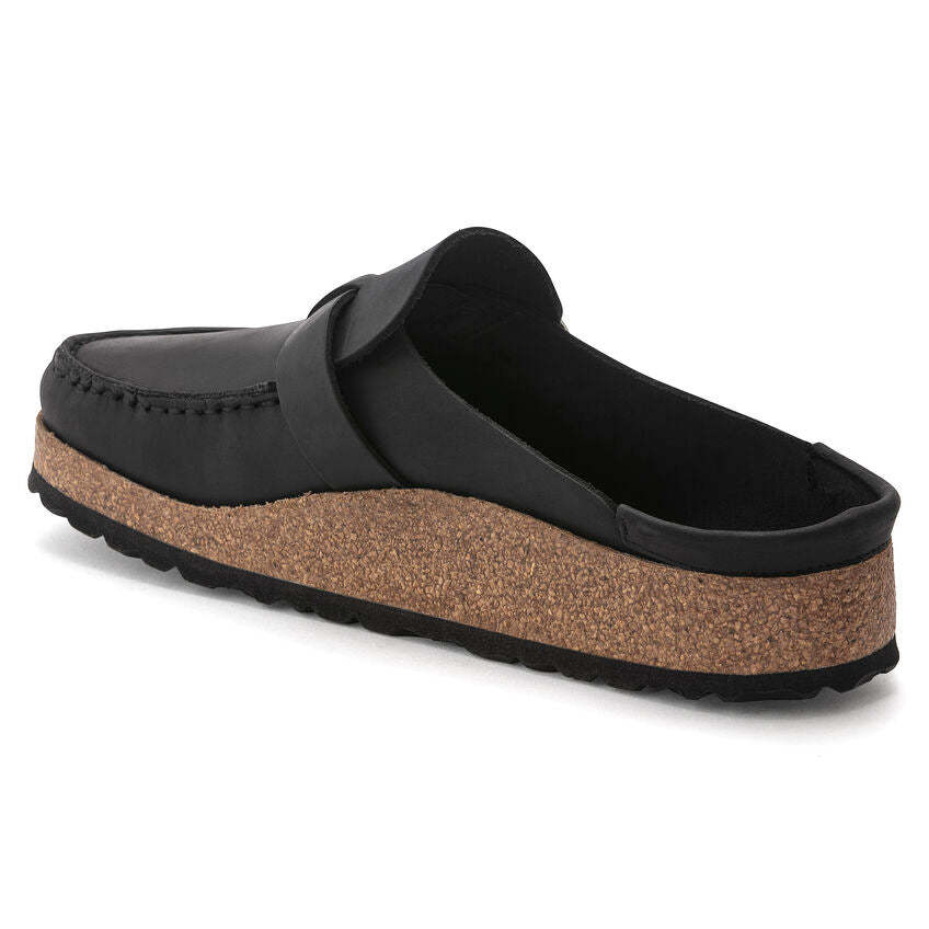 Birkenstock Damskie Klapki Buckley Oiled Leather Clog - Czarne