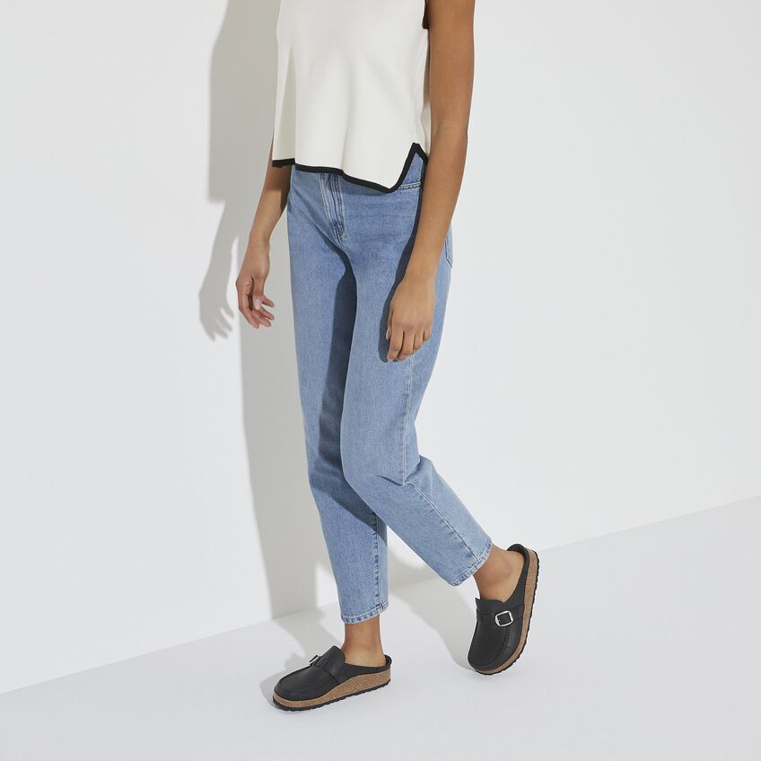 Birkenstock Damskie Klapki Buckley Oiled Leather Clog - Czarne