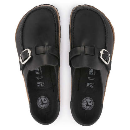 Birkenstock Damskie Klapki Buckley Oiled Leather Clog - Czarne