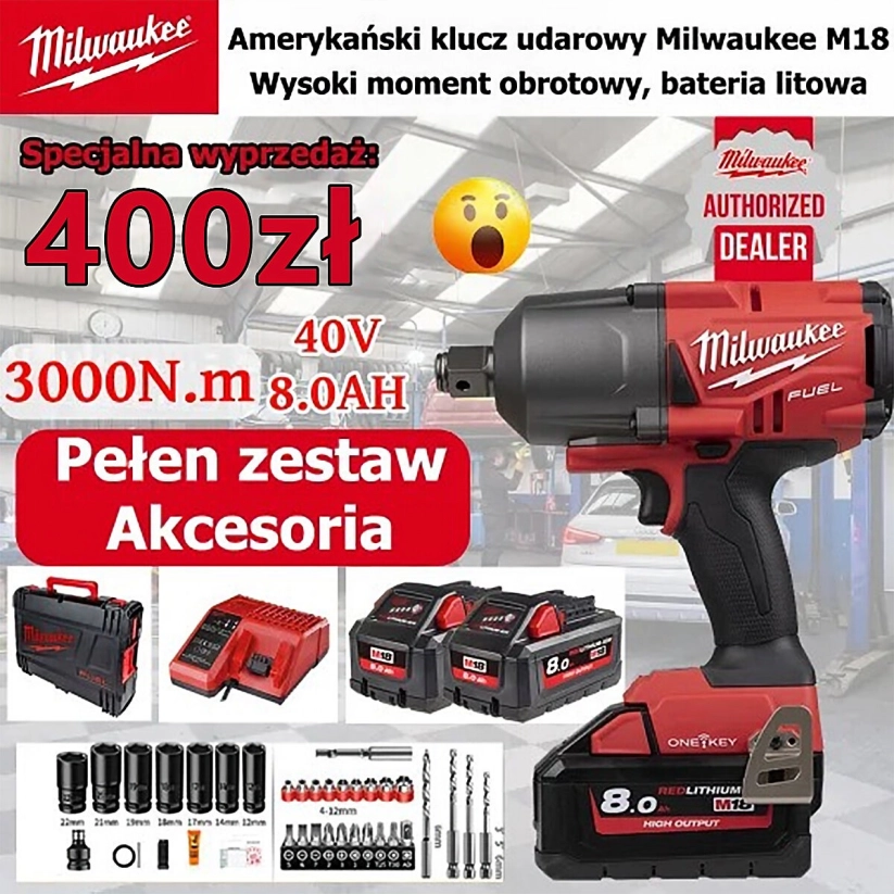 [Za pobraniem] Litowy klucz udarowy Milwaukee M18-ONEFHIWF34-502X FUEL - najniższa zniżka w historii