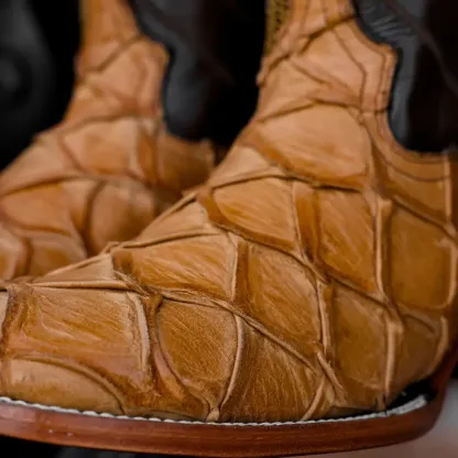 Kožené boty Honey Pirarucu - hranatá špička