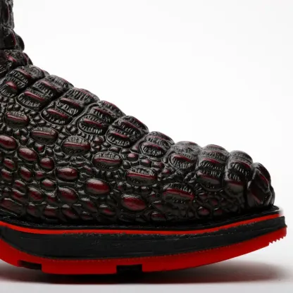 Kožené boty Black Cherry Caiman s rohovinovou špičkou a lehkou 3D podrážkou - kompozitní špička