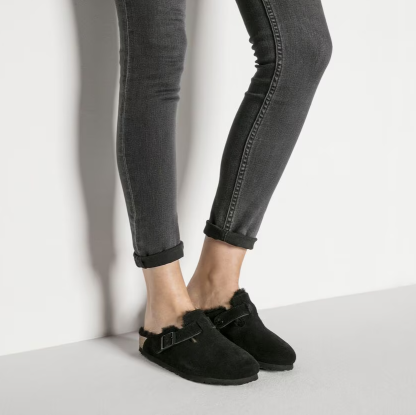 Birkenstock Unisex Boston Shearling Clog - Czarny