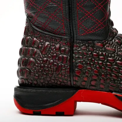 Kožené boty Black Cherry Caiman s rohovinovou špičkou a lehkou 3D podrážkou - kompozitní špička