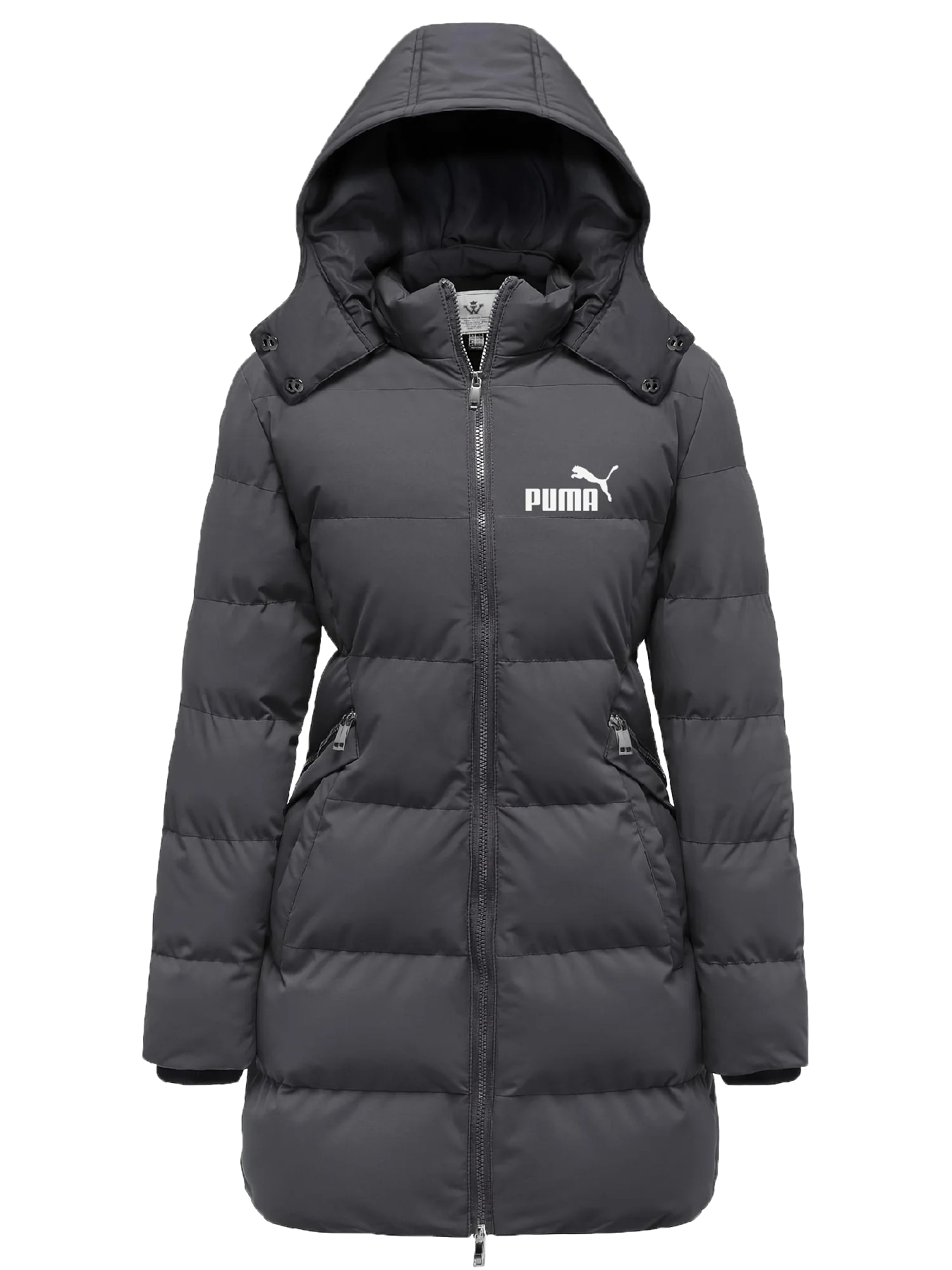 Damska elegancka wodoodporna kurtka puchowa – wiatroszczelna, ciepła pikowana kurtka z odpinanym kapturem i wieloma kieszeniami