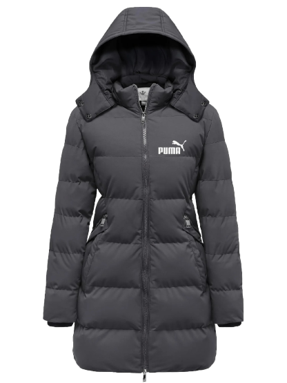 Damska elegancka wodoodporna kurtka puchowa – wiatroszczelna, ciepła pikowana kurtka z odpinanym kapturem i wieloma kieszeniami