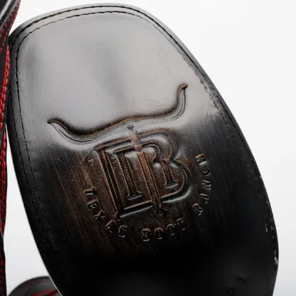 Kožené boty z pštrosí kůže Black Cherry - hranatá špička