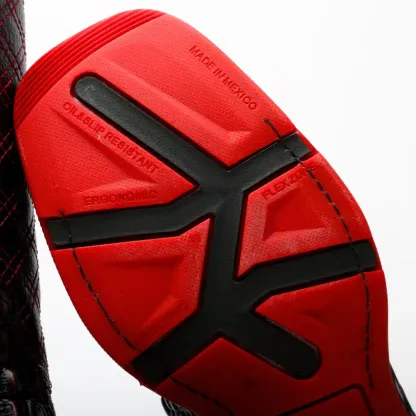 Kožené boty Black Cherry Caiman s rohovinovou špičkou a lehkou 3D podrážkou - kompozitní špička