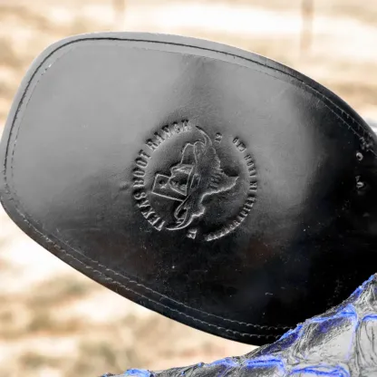 Černo-modré kožené boty Pirarucu - hranatá špička