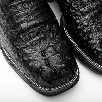 Černé kožené boty s kajmanským výstřihem a lehkou 3D podrážkou - kompozitní špička