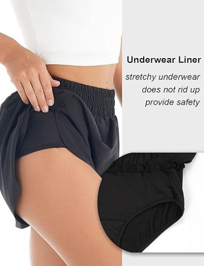 Blooming Jelly Women's Quick-Dry Running Shorts Workout Sport Layer Active Shorts with Pockets 1.75"