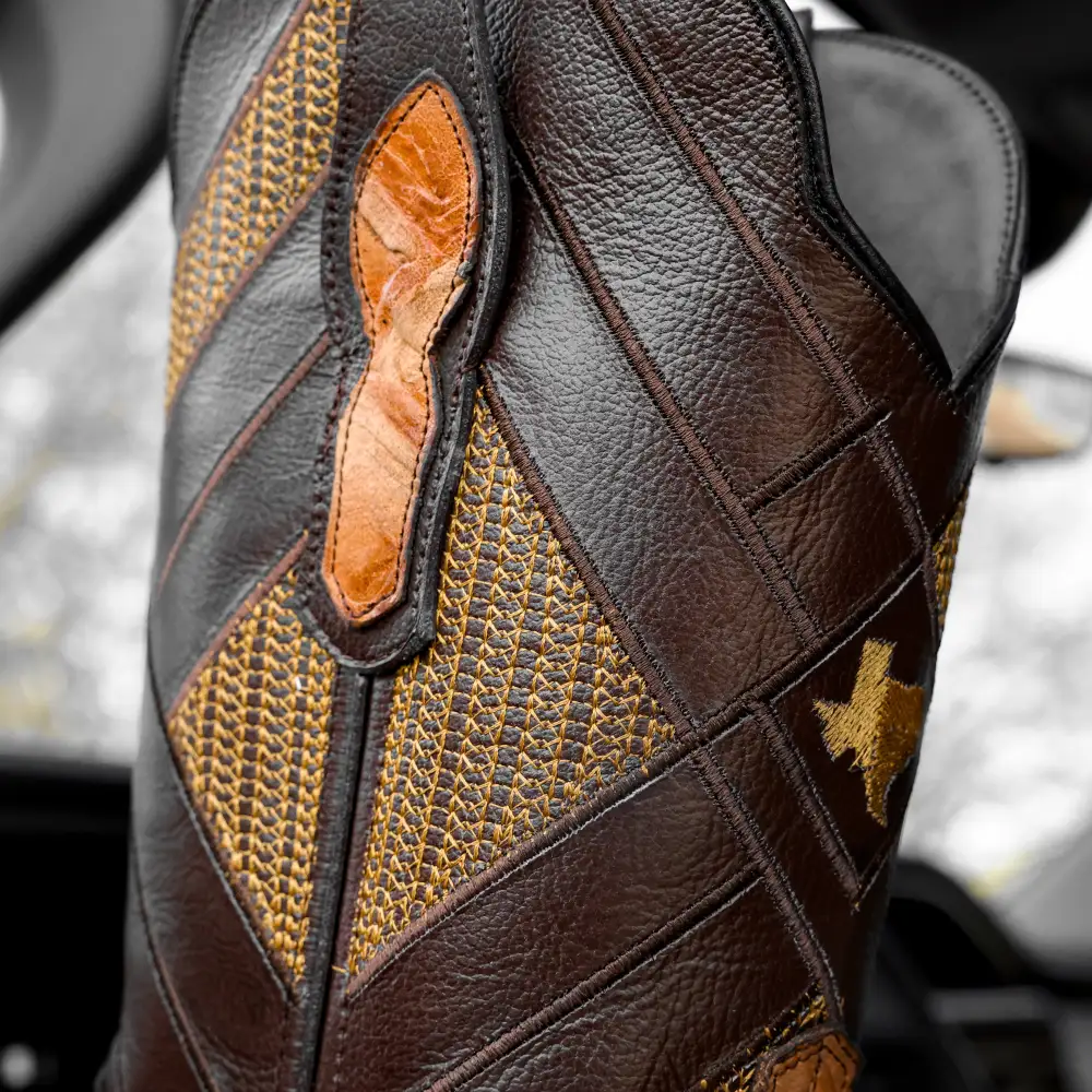 Kožené boty Honey Pirarucu - hranatá špička