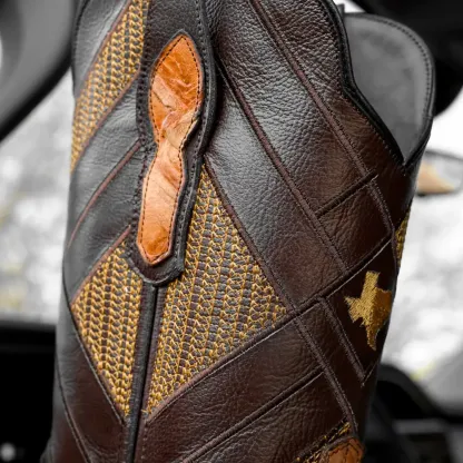 Kožené boty Honey Pirarucu - hranatá špička