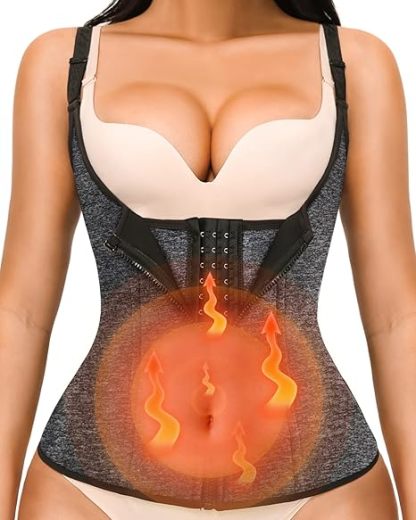YADIFEN Trener talii dla kobiet – gorset modelujący sylwetkę z zamkiem, neoprenowa kamizelka typu sauna (Tank Top) do wyszczuplania brzucha