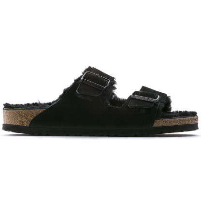 Birkenstock Unisex Arizona Shearling Zamsz Skóra - Czarny
