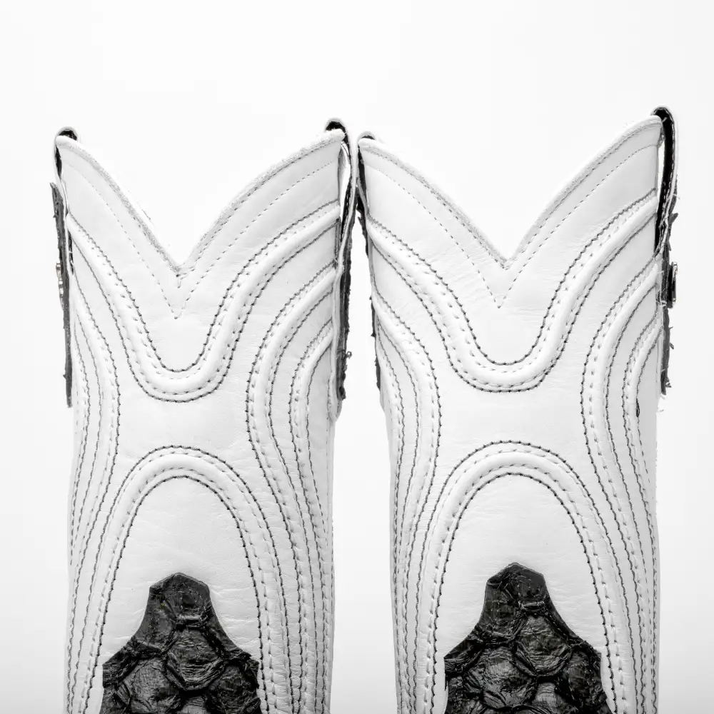 Šedé mini kožené boty Pirarucu - s hranatou špičkou