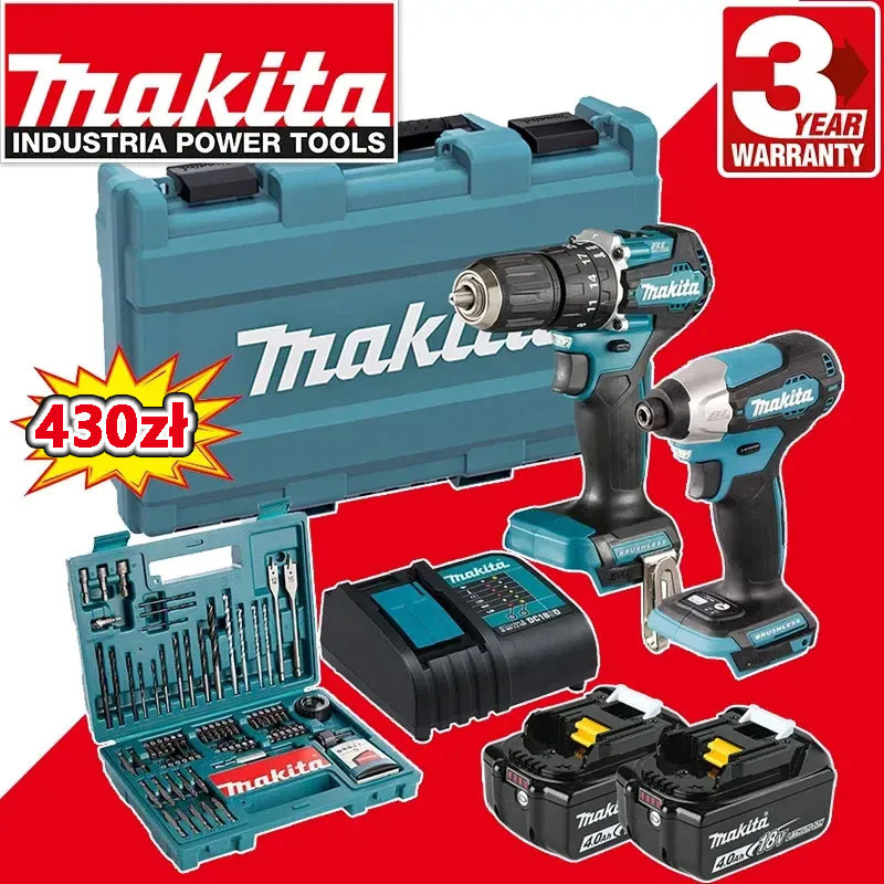 Obchody 110-lecia firmy Makita —Makita XT269M 18V zestaw bezszczotkowych akumulatorowych narzędzi bezprzewodowych, w cenie tylko 450 zł!