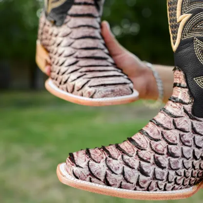 Kožené boty Orix Python - hranatá špička