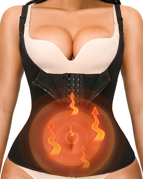 YADIFEN Trener talii dla kobiet – gorset modelujący sylwetkę z zamkiem, neoprenowa kamizelka typu sauna (Tank Top) do wyszczuplania brzucha