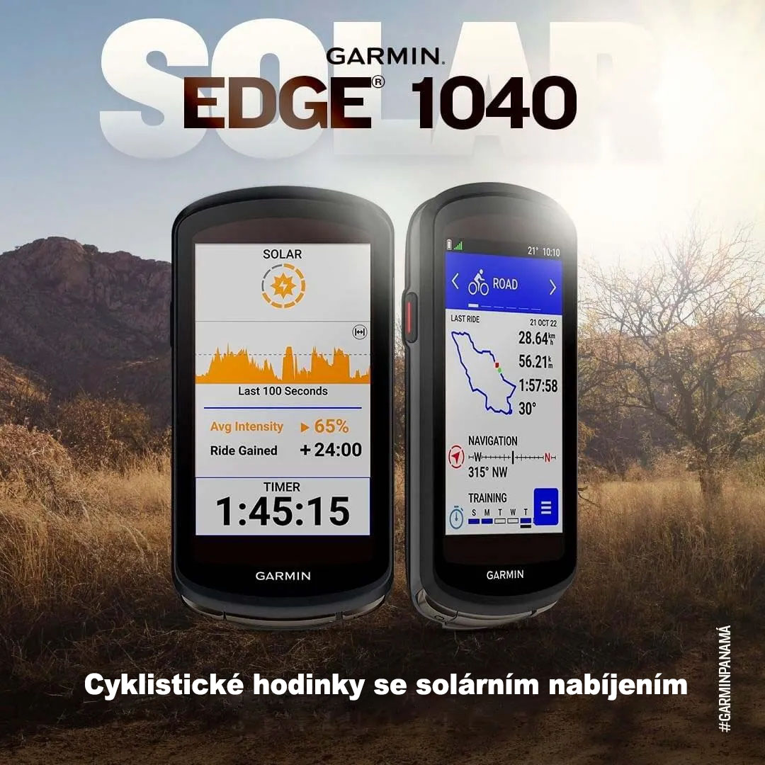 Hodinky na cyklistiku s solárním nabíjením Garmin Edge 1040