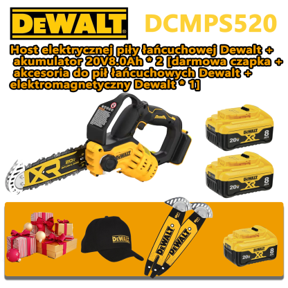 DEWEI/20V bateria litowa bezszczotkowa 8-calowa bezprzewodowa ręczna piła łańcuchowa przenośna maszyna do cięcia DCMPS520 gongju ogrodowego