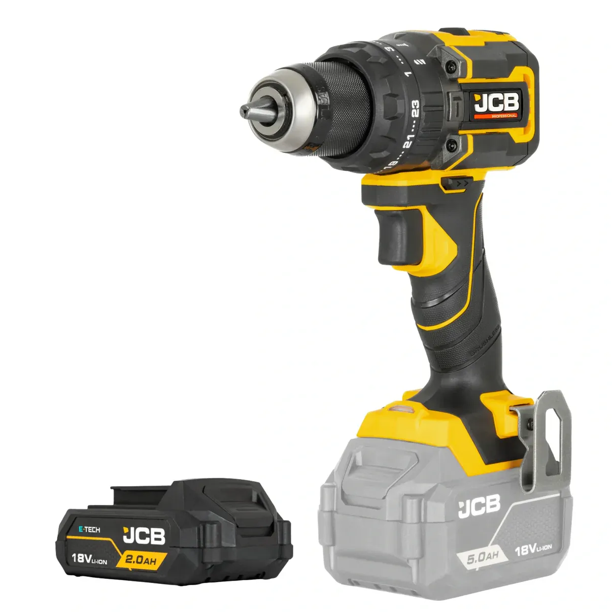 Wiertarko-wkrętarka akumulatorowa JCB 18V 75 Nm – Brushless z udarem