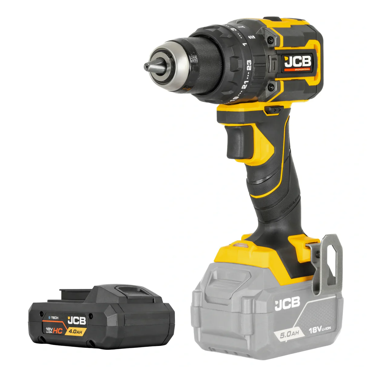 Wiertarko-wkrętarka akumulatorowa JCB 18V 75 Nm – Brushless z udarem