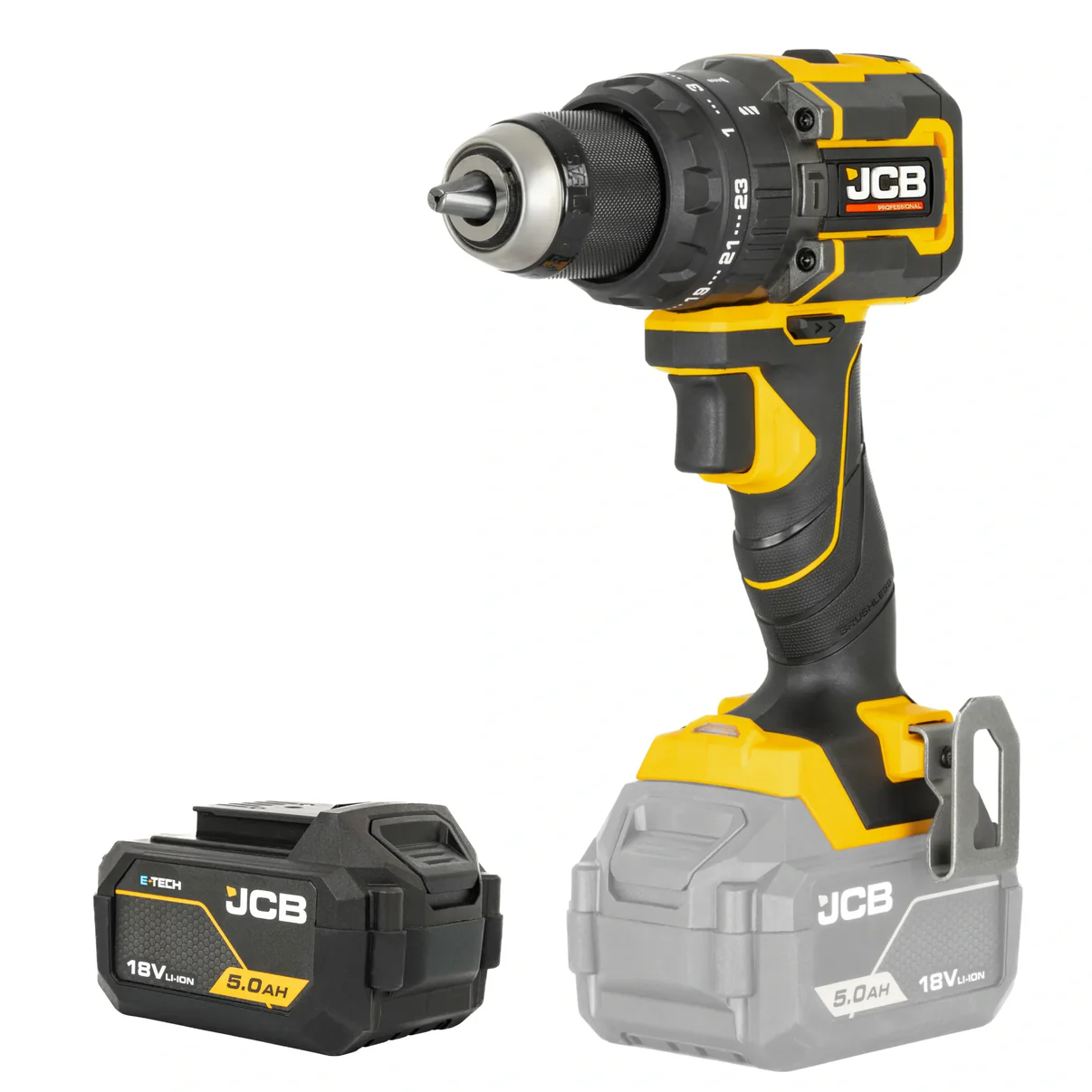 Wiertarko-wkrętarka akumulatorowa JCB 18V 75 Nm – Brushless z udarem