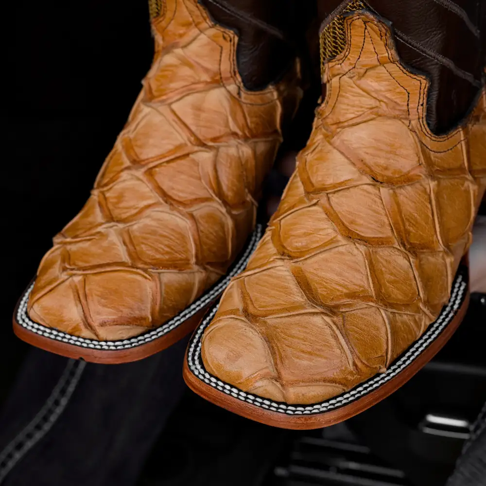 Kožené boty Honey Pirarucu - hranatá špička