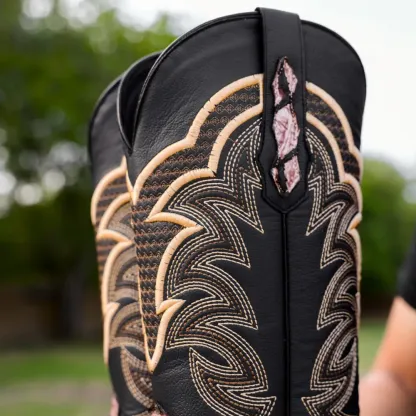 Kožené boty Orix Python - hranatá špička