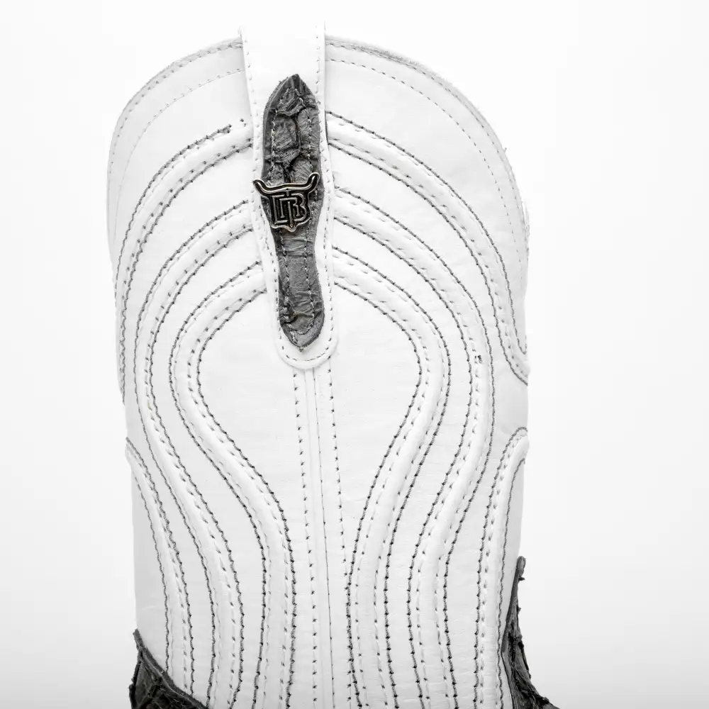 Šedé mini kožené boty Pirarucu - s hranatou špičkou