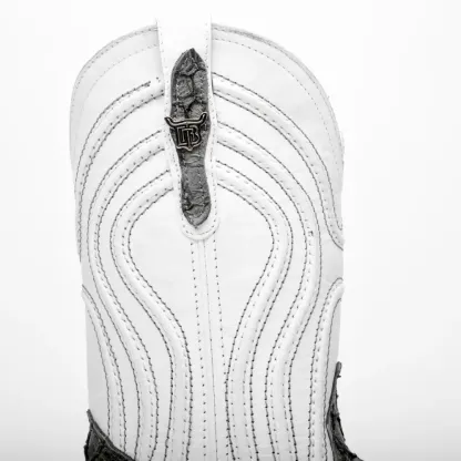 Šedé mini kožené boty Pirarucu - s hranatou špičkou