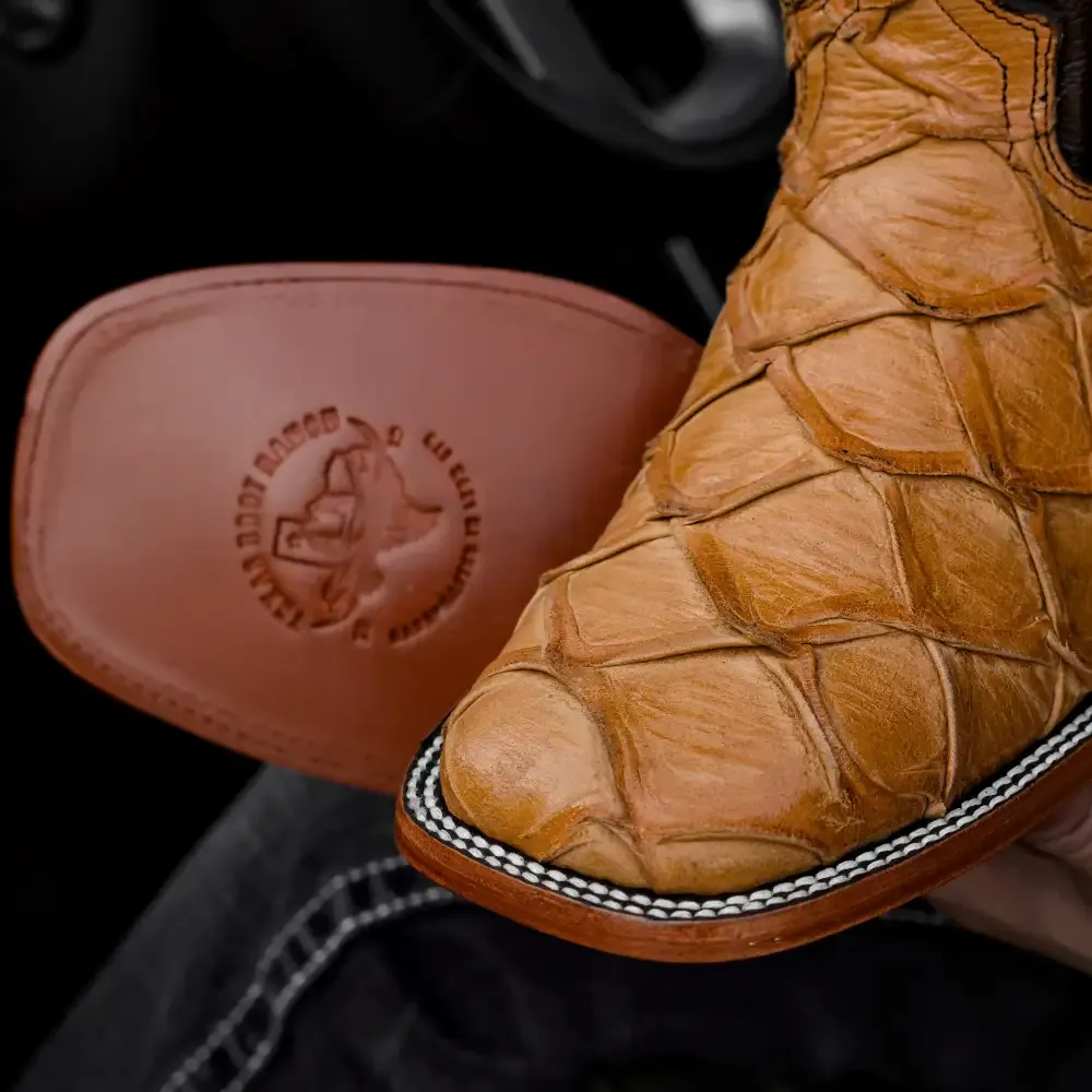 Kožené boty Honey Pirarucu - hranatá špička