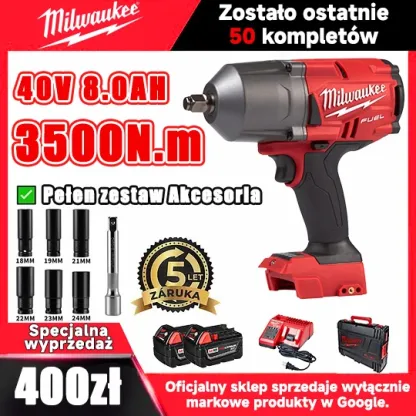 [Za pobraniem] Litowy klucz udarowy Milwaukee M18-ONEFHIWF34-502X FUEL - najniższa zniżka w historii