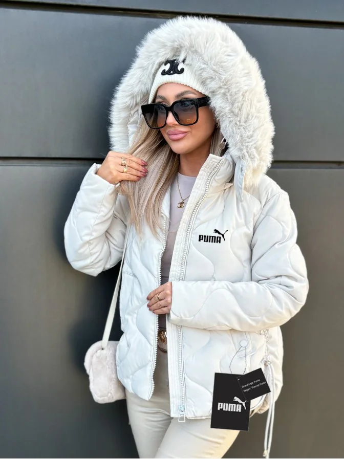 PUMA®Damska, codzienna, krótka kurtka z kapturem