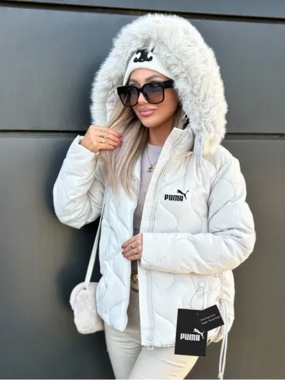 PUMA®Damska, codzienna, krótka kurtka z kapturem