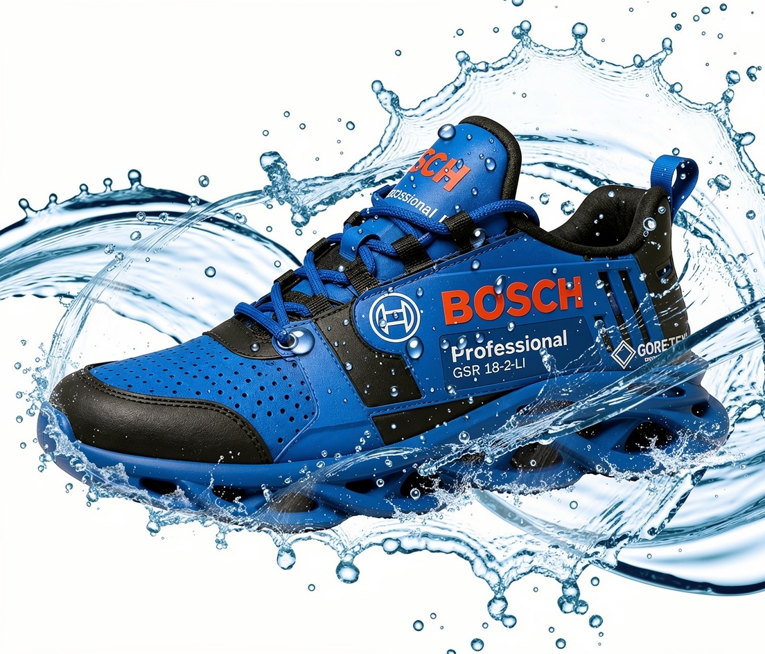 Buty robocze Bosch na zamówienie: wzmocnione palce, odporne na pot, antypoślizgowe i antystatyczne.