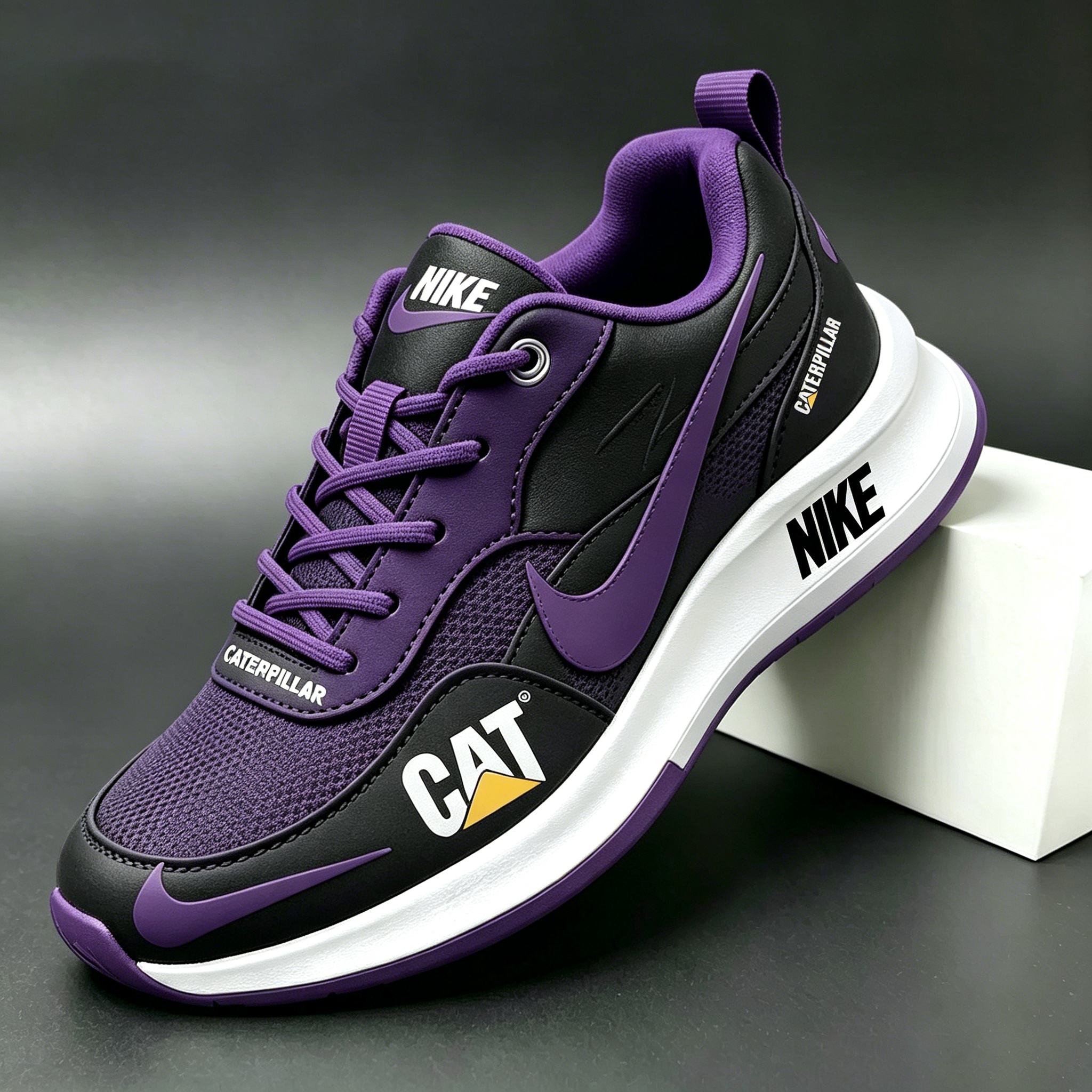 🏃 Kolaboracja Nike × CAT: Sneakersy athleisure typu color-block