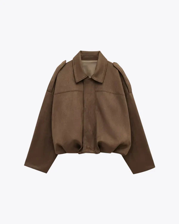Stylish and versatile suede textured bomber jacket - C327