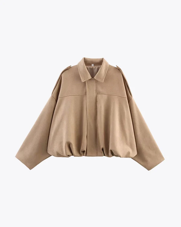 Stylish and versatile suede textured bomber jacket - C327