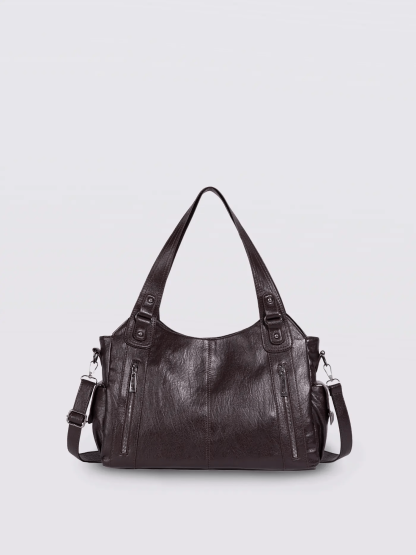 Extra-large capacity vintage-style shoulder bag