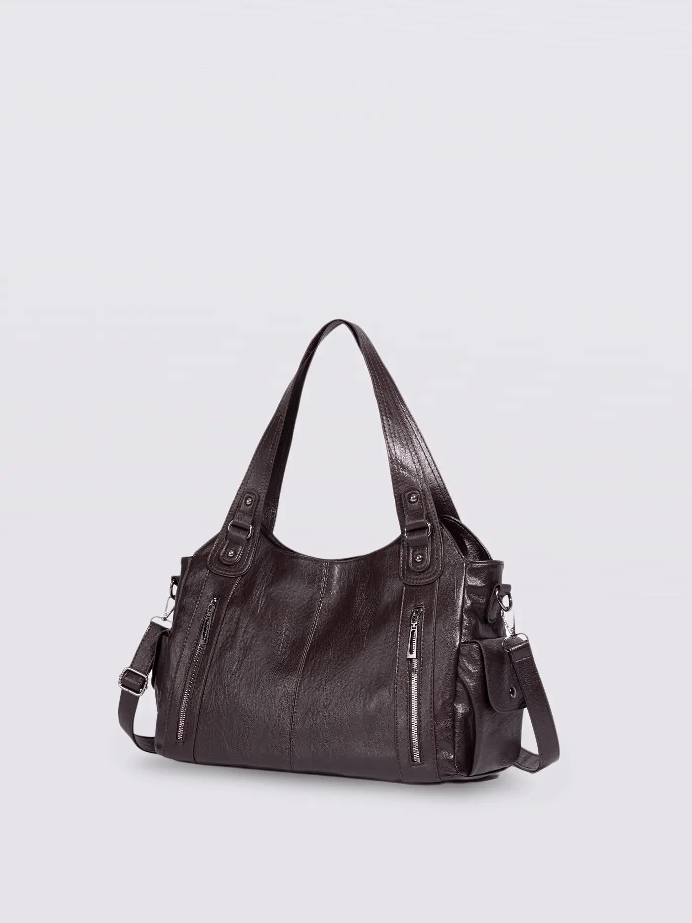 Extra-large capacity vintage-style shoulder bag
